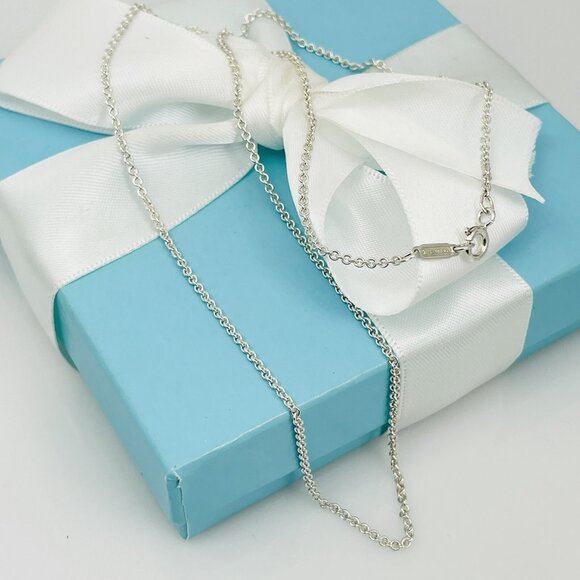 20.5" Tiffany Chain Necklace with 1.5mm Thick Links in Silver Mens Unisex - Picture 4 of 6